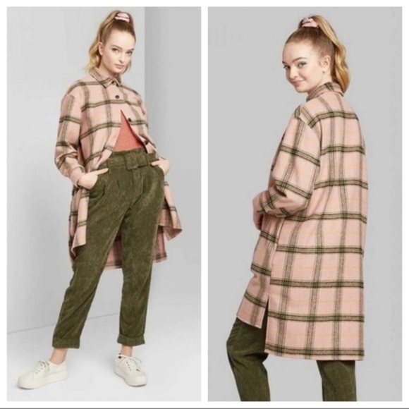 Wild Fable Plaid Long Flannel Shacket Shirt Size XXL - Picture 3 of 10